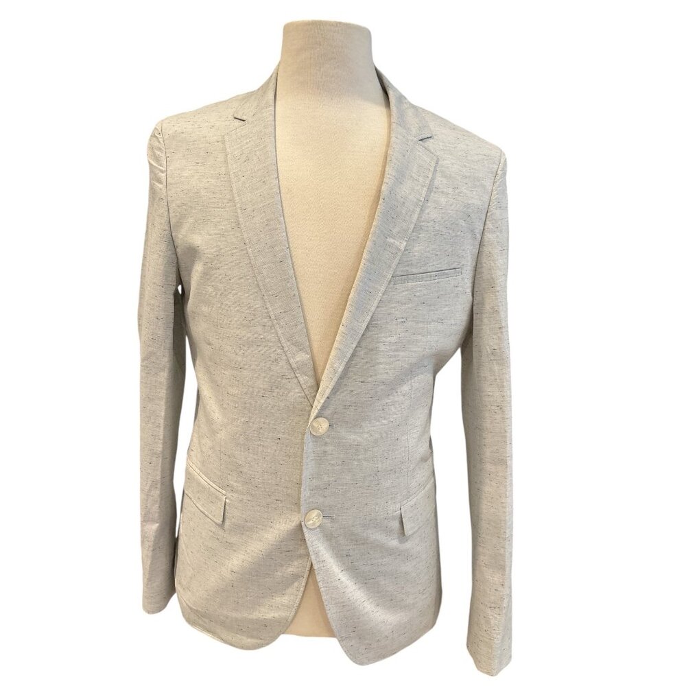 Hugo Boss Mens Light Gray Speckled Blazer Size 40